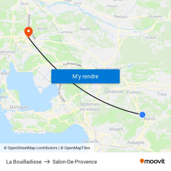 La Bouilladisse to Salon-De-Provence map