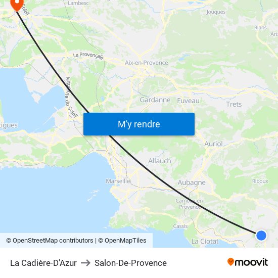 La Cadière-D'Azur to Salon-De-Provence map