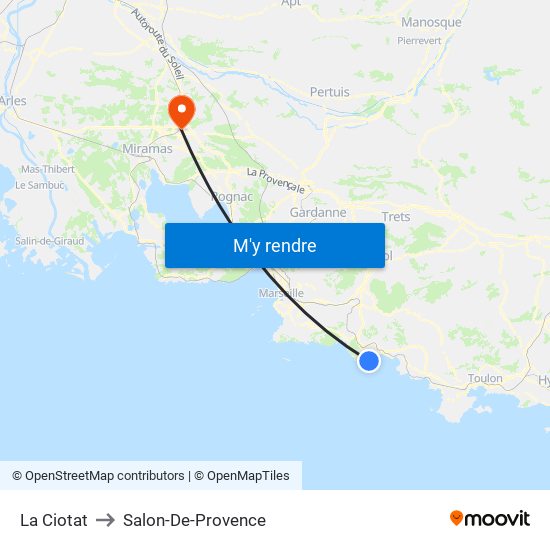 La Ciotat to Salon-De-Provence map