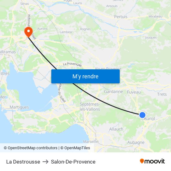 La Destrousse to Salon-De-Provence map