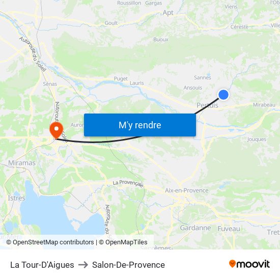 La Tour-D'Aigues to Salon-De-Provence map