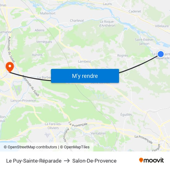 Le Puy-Sainte-Réparade to Salon-De-Provence map