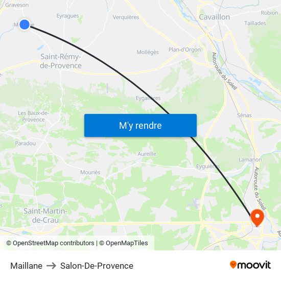 Maillane to Salon-De-Provence map