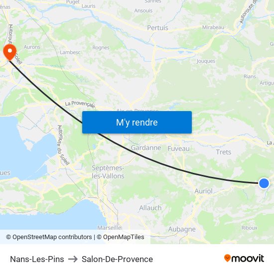 Nans-Les-Pins to Salon-De-Provence map