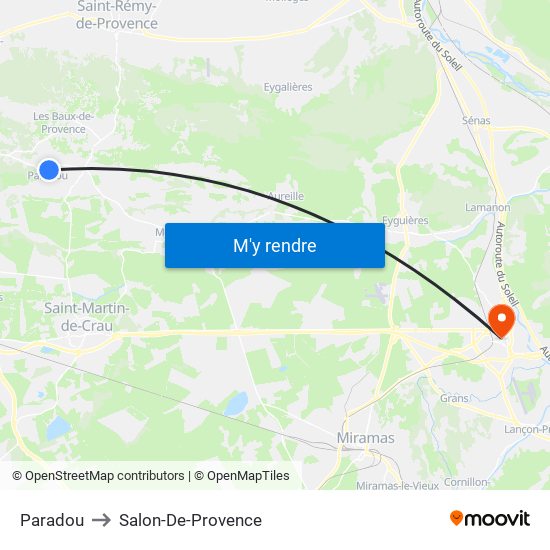 Paradou to Salon-De-Provence map