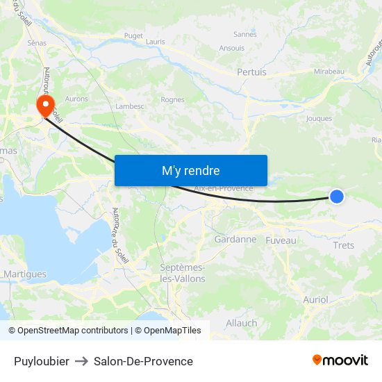 Puyloubier to Salon-De-Provence map