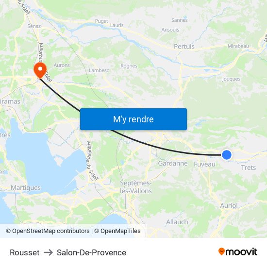 Rousset to Salon-De-Provence map