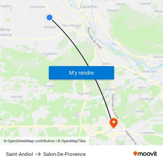 Saint-Andiol to Salon-De-Provence map