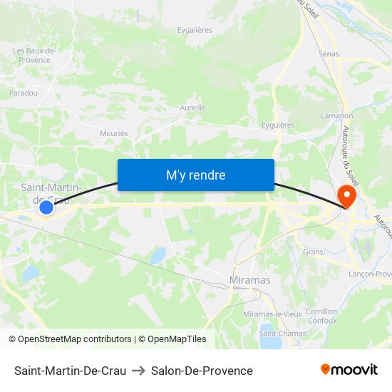 Saint-Martin-De-Crau to Salon-De-Provence map