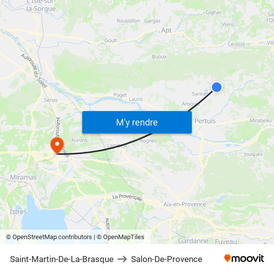 Saint-Martin-De-La-Brasque to Salon-De-Provence map
