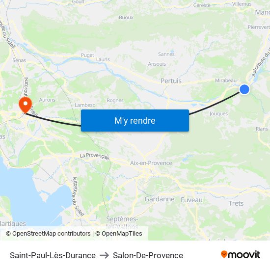 Saint-Paul-Lès-Durance to Salon-De-Provence map