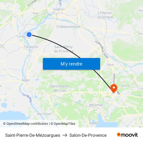 Saint-Pierre-De-Mézoargues to Salon-De-Provence map