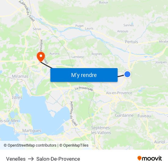 Venelles to Salon-De-Provence map