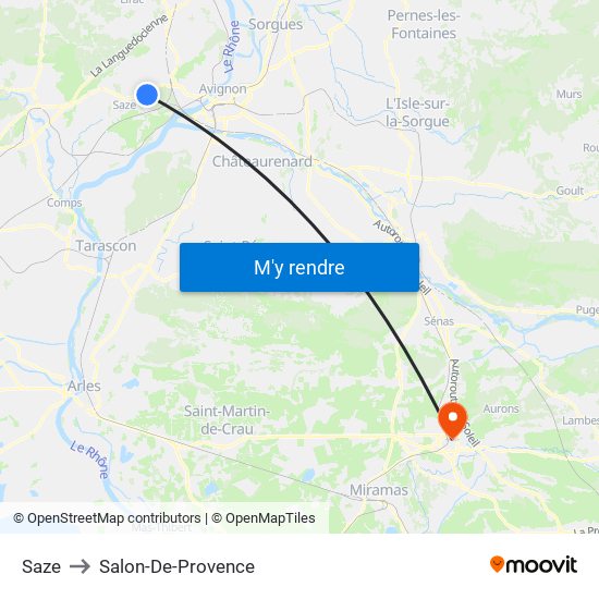 Saze to Salon-De-Provence map