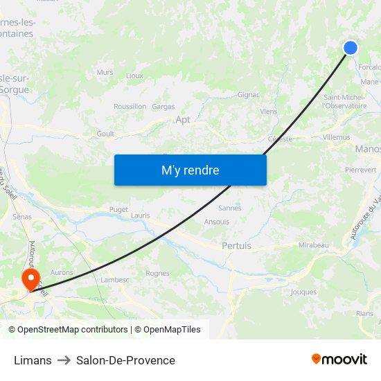 Limans to Salon-De-Provence map