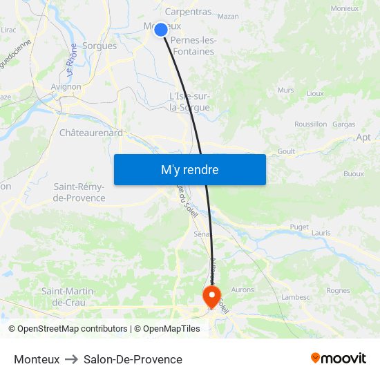 Monteux to Salon-De-Provence map