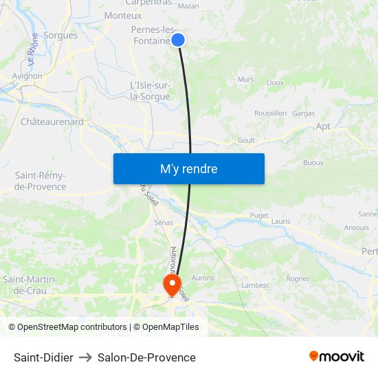Saint-Didier to Salon-De-Provence map