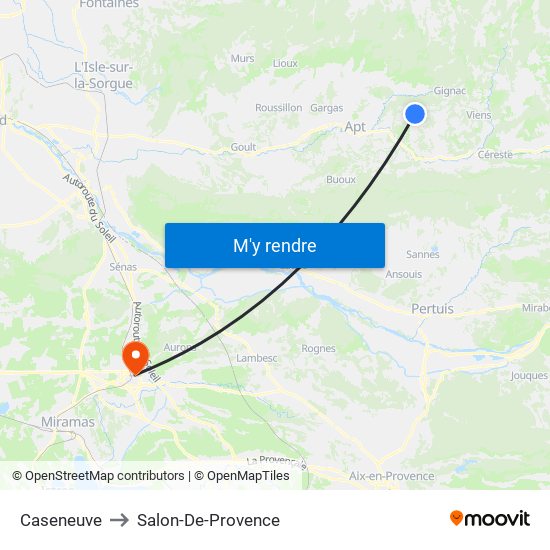 Caseneuve to Salon-De-Provence map