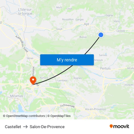 Castellet to Salon-De-Provence map