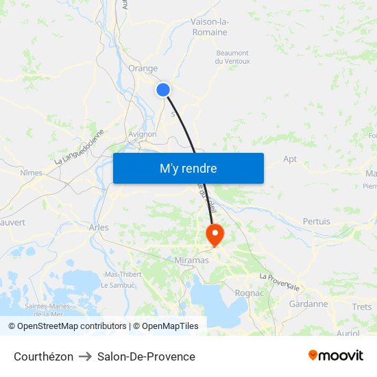 Courthézon to Salon-De-Provence map