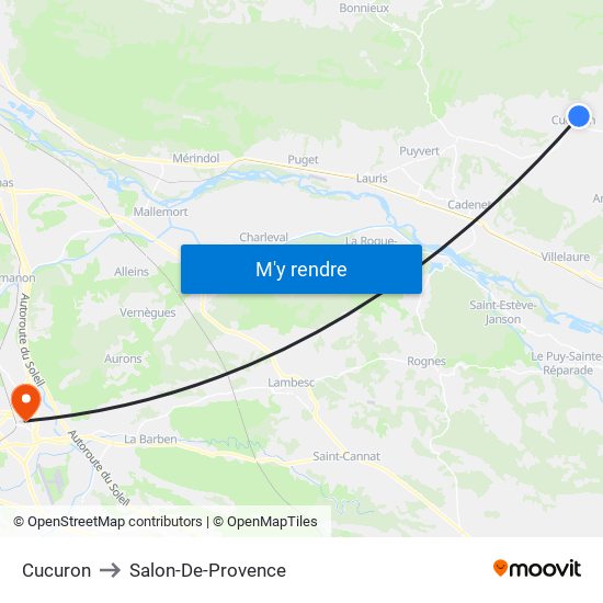 Cucuron to Salon-De-Provence map