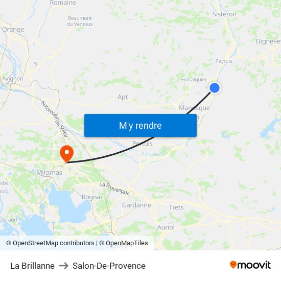 La Brillanne to Salon-De-Provence map