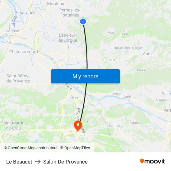Le Beaucet to Salon-De-Provence map