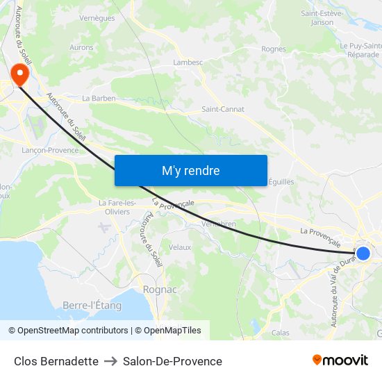 Clos Bernadette to Salon-De-Provence map