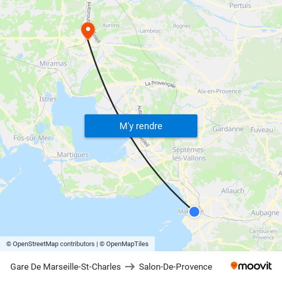 Gare De Marseille-St-Charles to Salon-De-Provence map