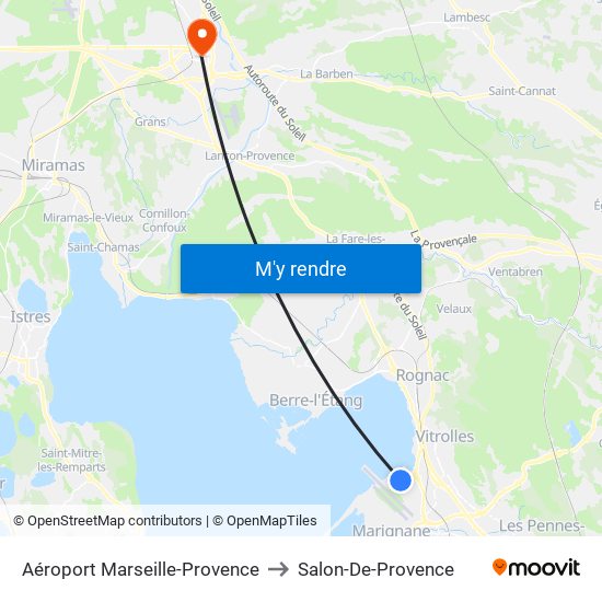 Aéroport Marseille-Provence to Salon-De-Provence map