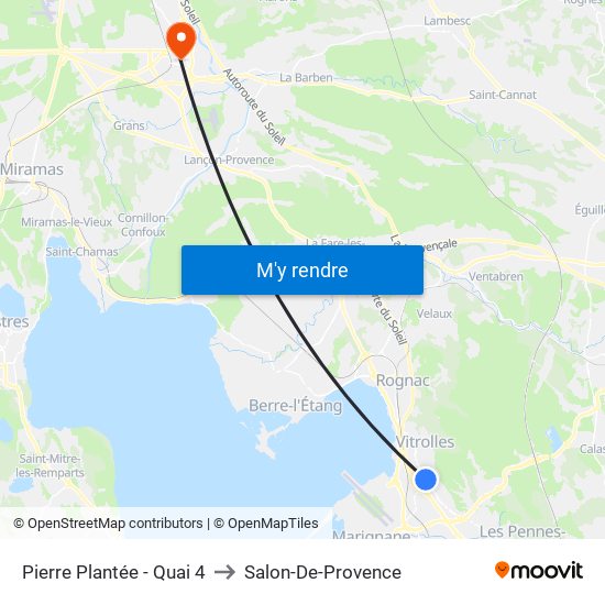 Pierre Plantée - Quai 4 to Salon-De-Provence map