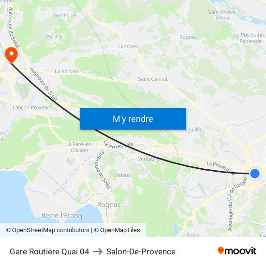 Gare Routière Quai 04 to Salon-De-Provence map