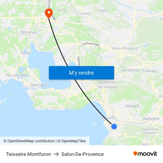 Teisseire Montfuron to Salon-De-Provence map