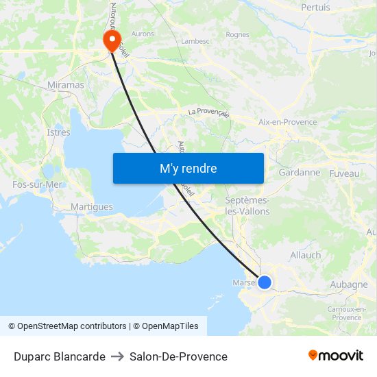 Duparc Blancarde to Salon-De-Provence map