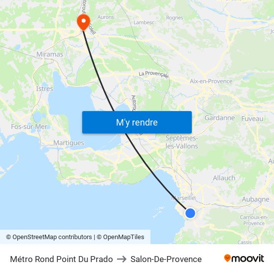 Métro Rond Point Du Prado to Salon-De-Provence map