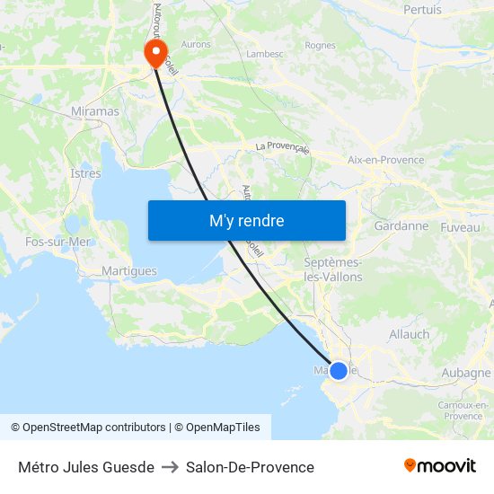 Métro Jules Guesde to Salon-De-Provence map