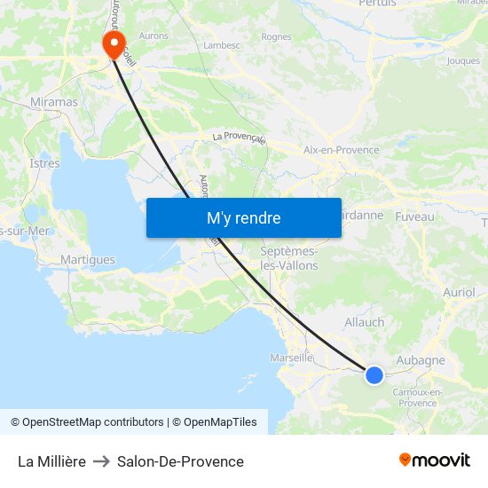 La Millière to Salon-De-Provence map