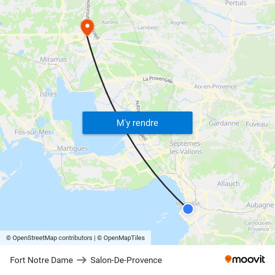 Fort Notre Dame to Salon-De-Provence map