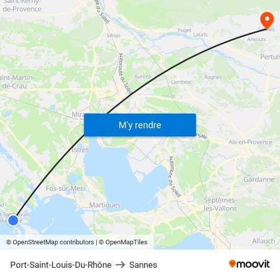 Port-Saint-Louis-Du-Rhône to Sannes map