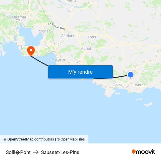 Solli�Pont to Sausset-Les-Pins map