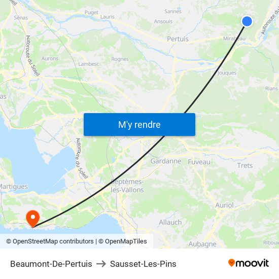 Beaumont-De-Pertuis to Sausset-Les-Pins map