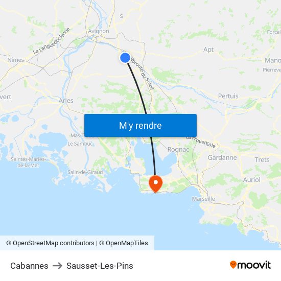 Cabannes to Sausset-Les-Pins map