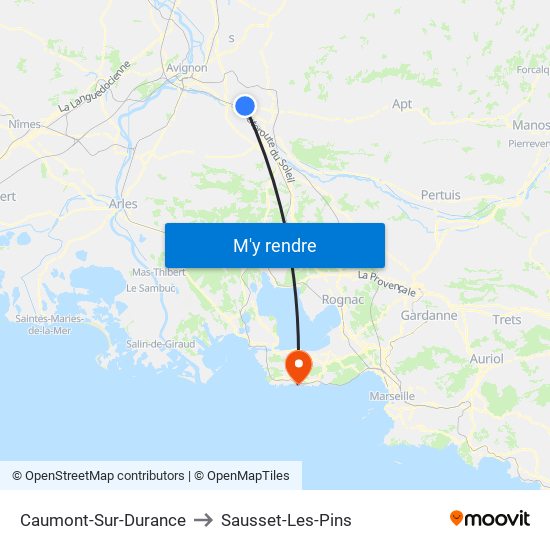 Caumont-Sur-Durance to Sausset-Les-Pins map