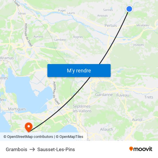 Grambois to Sausset-Les-Pins map