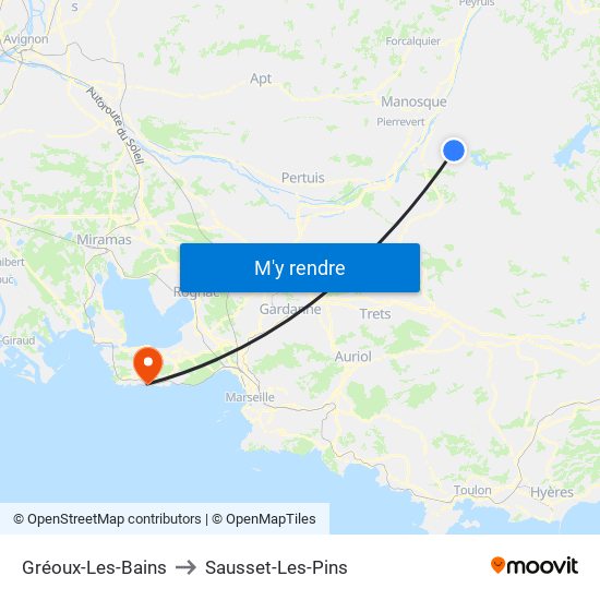 Gréoux-Les-Bains to Sausset-Les-Pins map