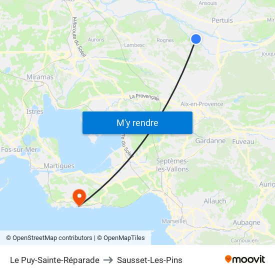 Le Puy-Sainte-Réparade to Sausset-Les-Pins map