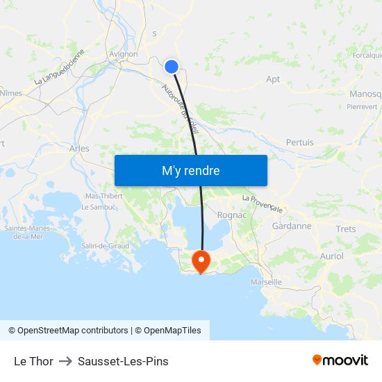 Le Thor to Sausset-Les-Pins map