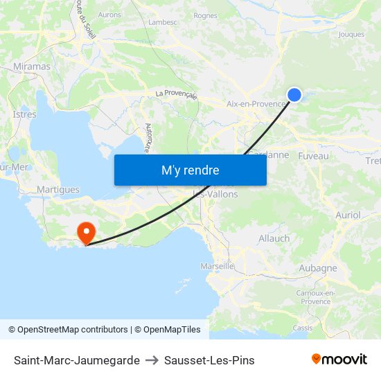 Saint-Marc-Jaumegarde to Sausset-Les-Pins map