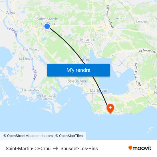 Saint-Martin-De-Crau to Sausset-Les-Pins map