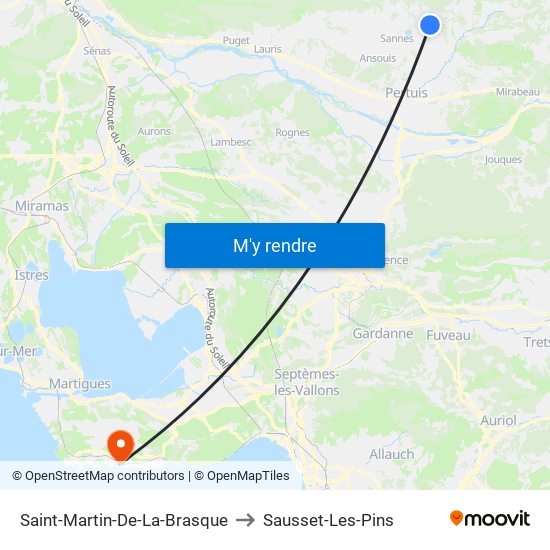 Saint-Martin-De-La-Brasque to Sausset-Les-Pins map